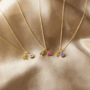 Custom Zodiac Birthstone Pendant Necklace - Perimade & Co.