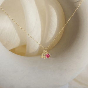 Custom Zodiac Birthstone Pendant Necklace - Perimade & Co.