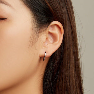 Cute Black Pink Enamel Cat Ear Hoop Earrings - Perimade & Co.