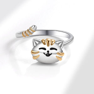 Cute Cat Anxiety Fidget Spinner Bypass Ring - Perimade & Co.