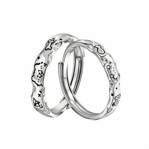Cute Cat Dog Couple Matching Stacking Ring - Perimade & Co.