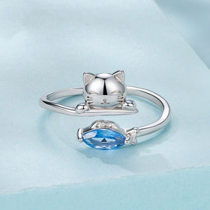 Cute Open Cat Fish Adjustable Wrap Ring - Perimade & Co.
