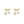 Gold bow-shaped earrings with clear gemstones on a white background