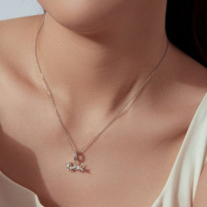 Dachshund Dog Pave CZ Bail Charm Necklace - Perimade & Co.