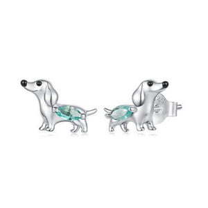 Dachshund Mint Marquise Stone Stud Earrings - Perimade & Co.