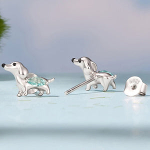 Dachshund Mint Marquise Stone Stud Earrings - Perimade & Co.