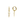 Gold hoop earrings with sword designs on a white background