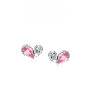 Dainty Asymmetric CZ Butterfly Stud Earrings - Perimade & Co.