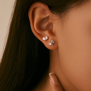Dainty Asymmetric CZ Butterfly Stud Earrings - Perimade & Co.