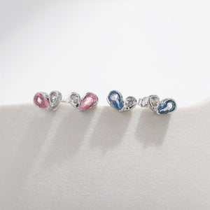 Dainty Asymmetric CZ Butterfly Stud Earrings - Perimade & Co.