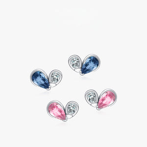 Dainty Asymmetric CZ Butterfly Stud Earrings - Perimade & Co.