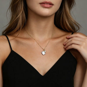Dainty Baroque Square Pearl Charm Necklace - Perimade & Co.