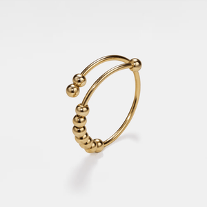 Dainty Bead Anxiety Fidget Spinner Ring - Perimade & Co.