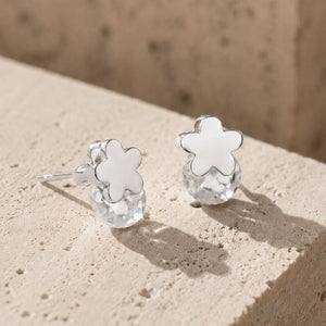 Dainty Blossom Faceted Crystal Stud Earrings - Perimade & Co.