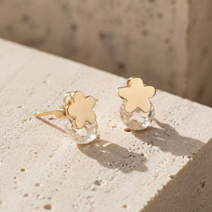 Dainty Blossom Faceted Crystal Stud Earrings - Perimade & Co.