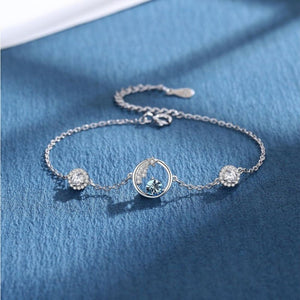 Dainty Blue Star Moon Charm Bracelet - Perimade & Co.