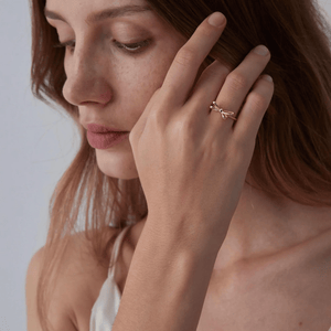 Dainty Bow Tie Ribbon Stacking Band Ring - Perimade & Co.