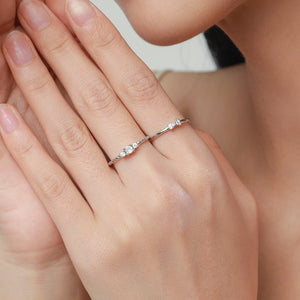 Dainty Bowknot Pave CZ Stackable Band Ring - Perimade & Co.