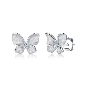 Dainty Butterfly Oval Moissanite Stud Earrings - Perimade & Co.