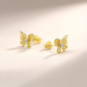 Dainty Butterfly Oval Moissanite Stud Earrings - Perimade & Co.