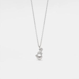 Dainty Cat Pearl Charm Pendant Necklace - Perimade & Co.