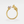 Gold ring with a bear and pearl design on a white background