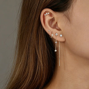 Dainty Celestial Star Dangle Drop Stud Earrings - Perimade & Co.