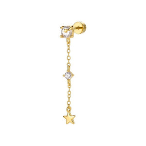 Dainty Celestial Star Dangle Drop Stud Earrings - Perimade & Co.