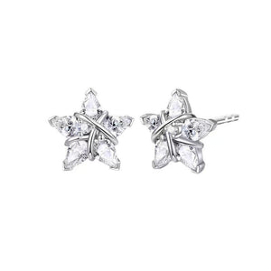 Dainty Clear Star CZ Wrap Wire Stud Earrings - Perimade & Co.
