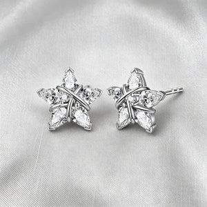 Dainty Clear Star CZ Wrap Wire Stud Earrings - Perimade & Co.