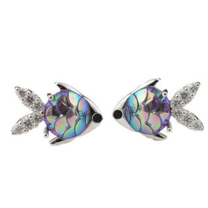 Dainty Colorful Resin Fish Scale Stud Earrings - Perimade & Co.