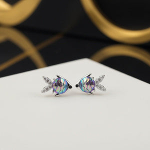 Dainty Colorful Resin Fish Scale Stud Earrings - Perimade & Co.