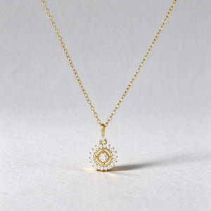 Dainty Compass Pave Halo Pendant Necklace - Perimade & Co.