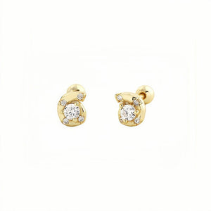 Dainty Conch Shell CZ Cartilage Stud Earrings - Perimade & Co.
