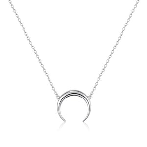 Dainty Crescent Moon Pave Pendant Necklace - Perimade & Co.