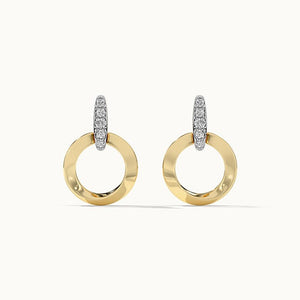 Dainty Crystal Open Circle Drop Stud Earrings - Perimade & Co.