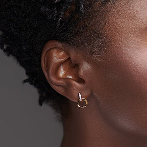 Dainty Crystal Open Circle Drop Stud Earrings - Perimade & Co.