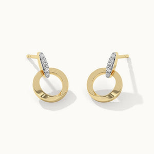 Dainty Crystal Open Circle Drop Stud Earrings - Perimade & Co.