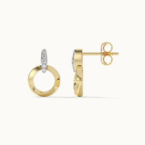 Dainty Crystal Open Circle Drop Stud Earrings - Perimade & Co.