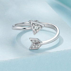 Dainty Cupid Arrow CZ Open Adjustable Ring - Perimade & Co.