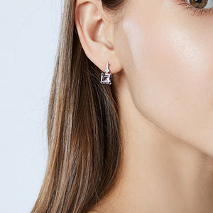 Dainty Cushion-Cut CZ Huggie Hoop Earrings - Perimade & Co.