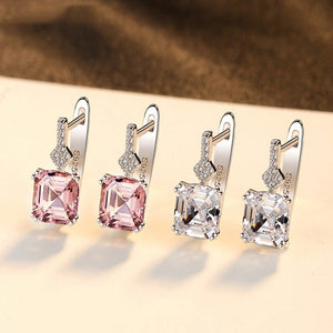 Dainty Cushion-Cut CZ Huggie Hoop Earrings - Perimade & Co.