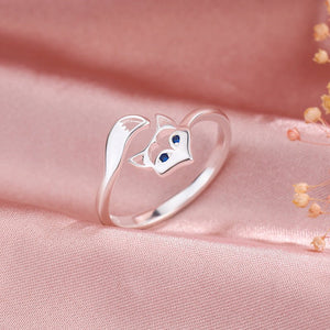 Dainty Cute Fox Stacking Bypass Ring - Perimade & Co.