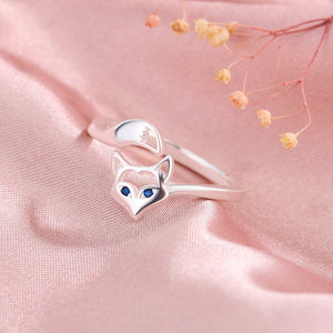 Dainty Cute Fox Stacking Bypass Ring - Perimade & Co.