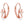 A pair of sterling silver hoop earrings with a cat face design, placed against a blue and white background.