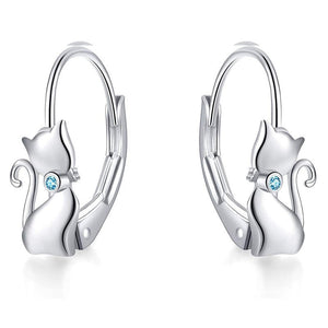 Dainty Cute Kitty Cat Huggie Hoop Earrings - Perimade & Co.