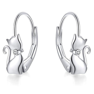 Dainty Cute Kitty Cat Huggie Hoop Earrings - Perimade & Co.