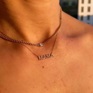 Dainty CZ Letter Charm Layering Necklace - Perimade & Co.