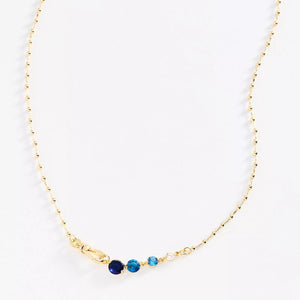 Dainty CZ Opal Asymmetric Ball Chain Necklace - Perimade & Co.
