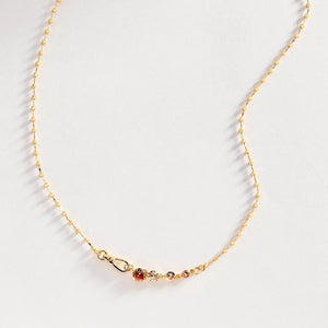 Dainty CZ Opal Asymmetric Ball Chain Necklace - Perimade & Co.